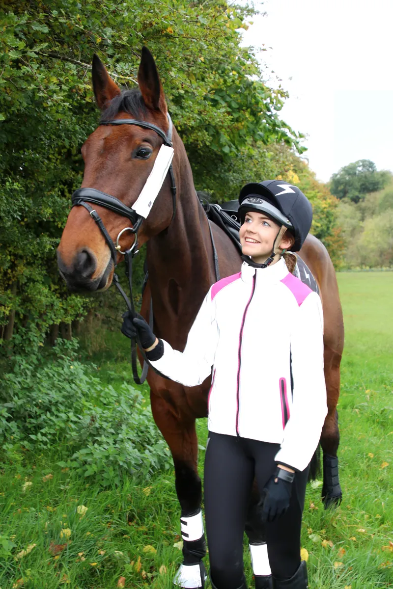 Hy Equestrian Silva Flash Reflective Leg Band - Reflective Silver-1